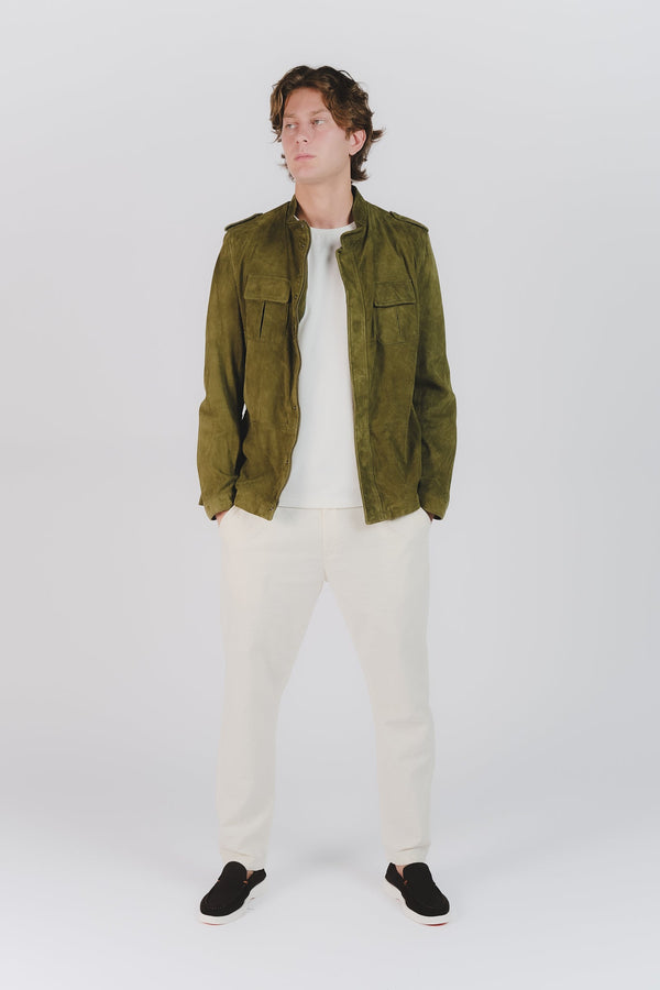 Francesco Nevyšívaná Suede Sahariana