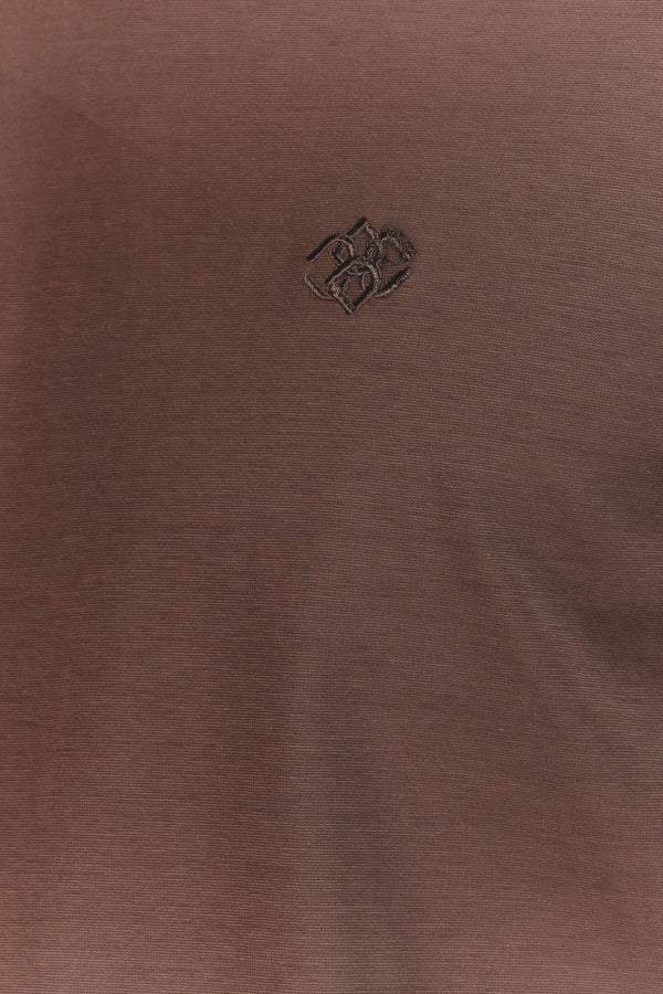 Barone T-shirt Chocolate Front Embroidery