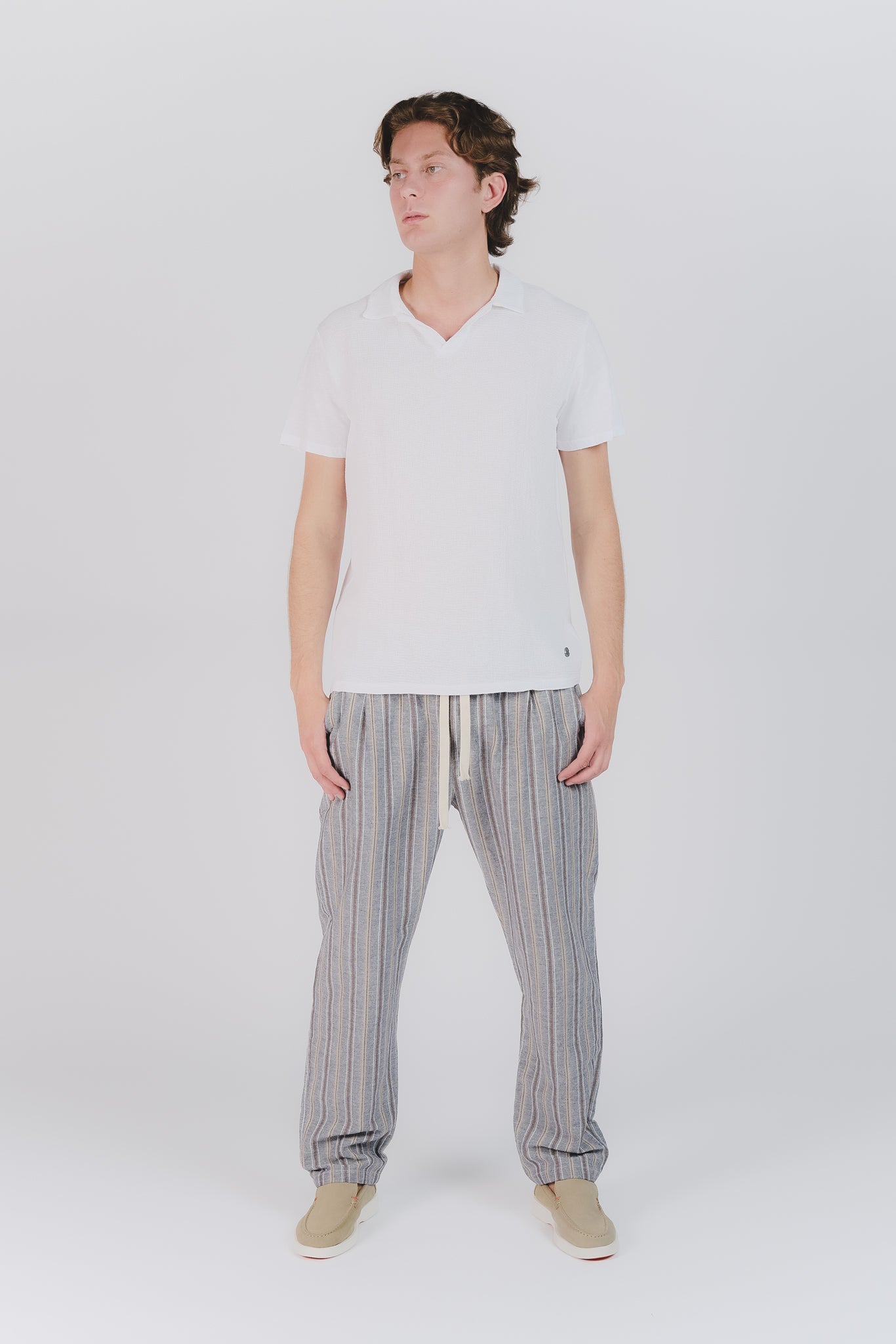 Biele pánske polo