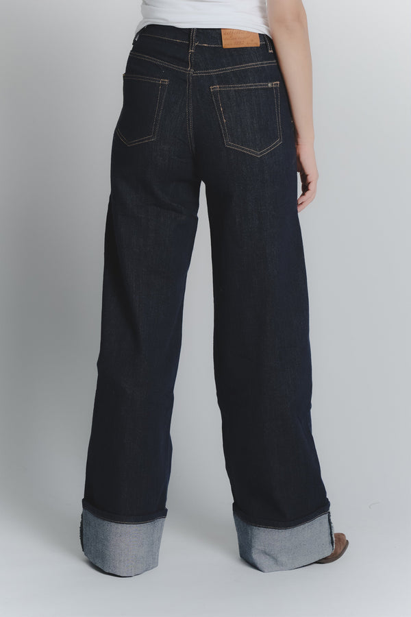 Women's Dark Blue Wide Leg Jeans