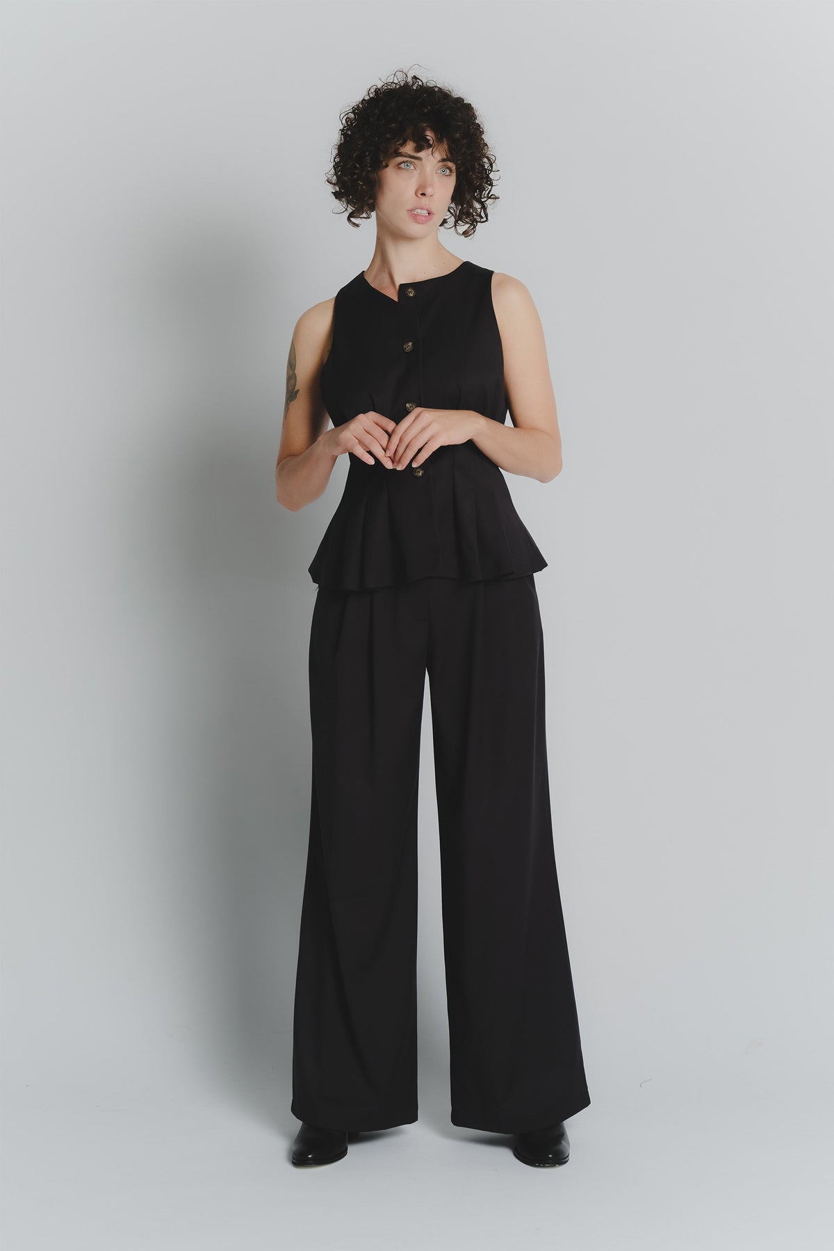 Gilet plissé marron pour femmes