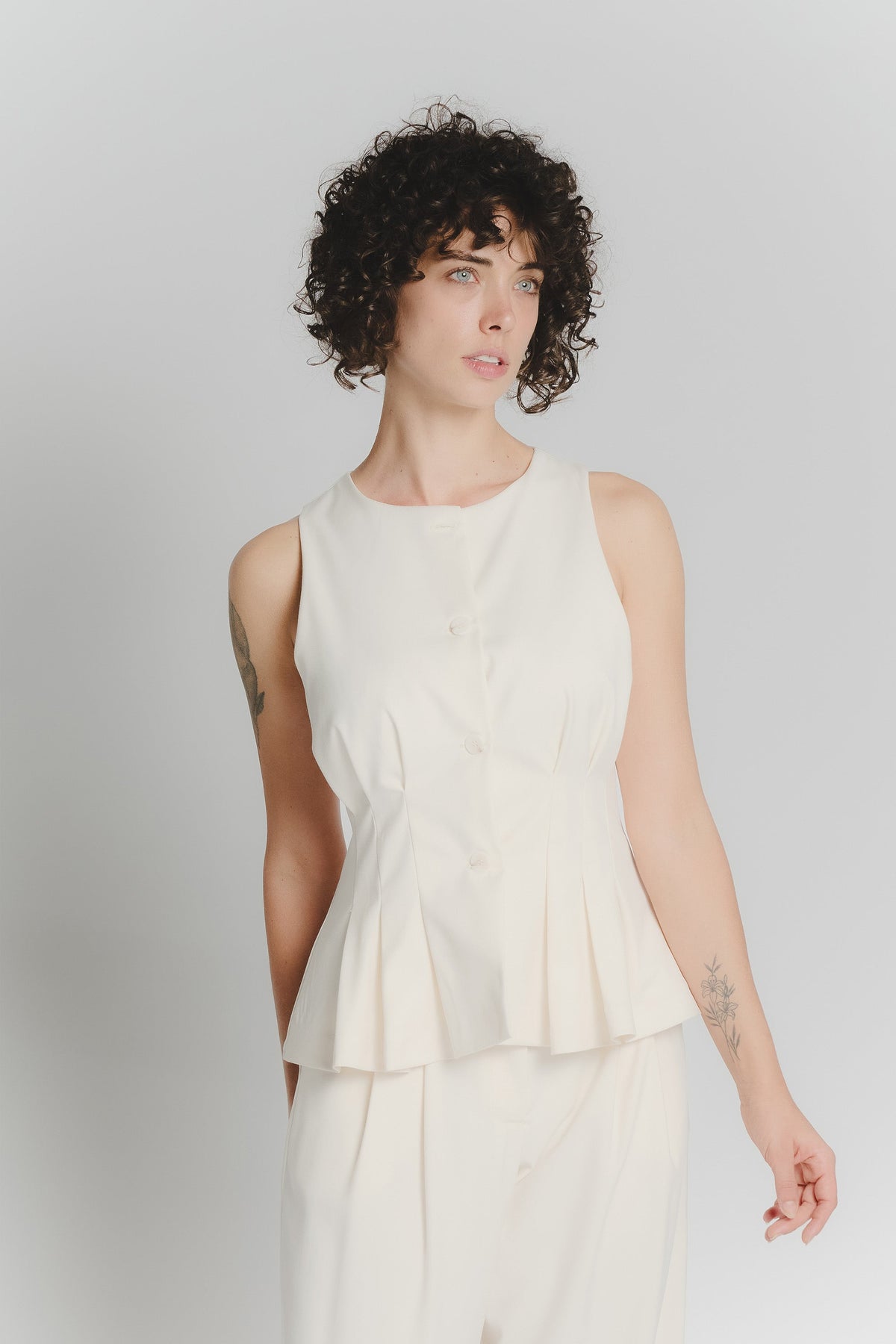 Women's Cream Palazzo Pants
