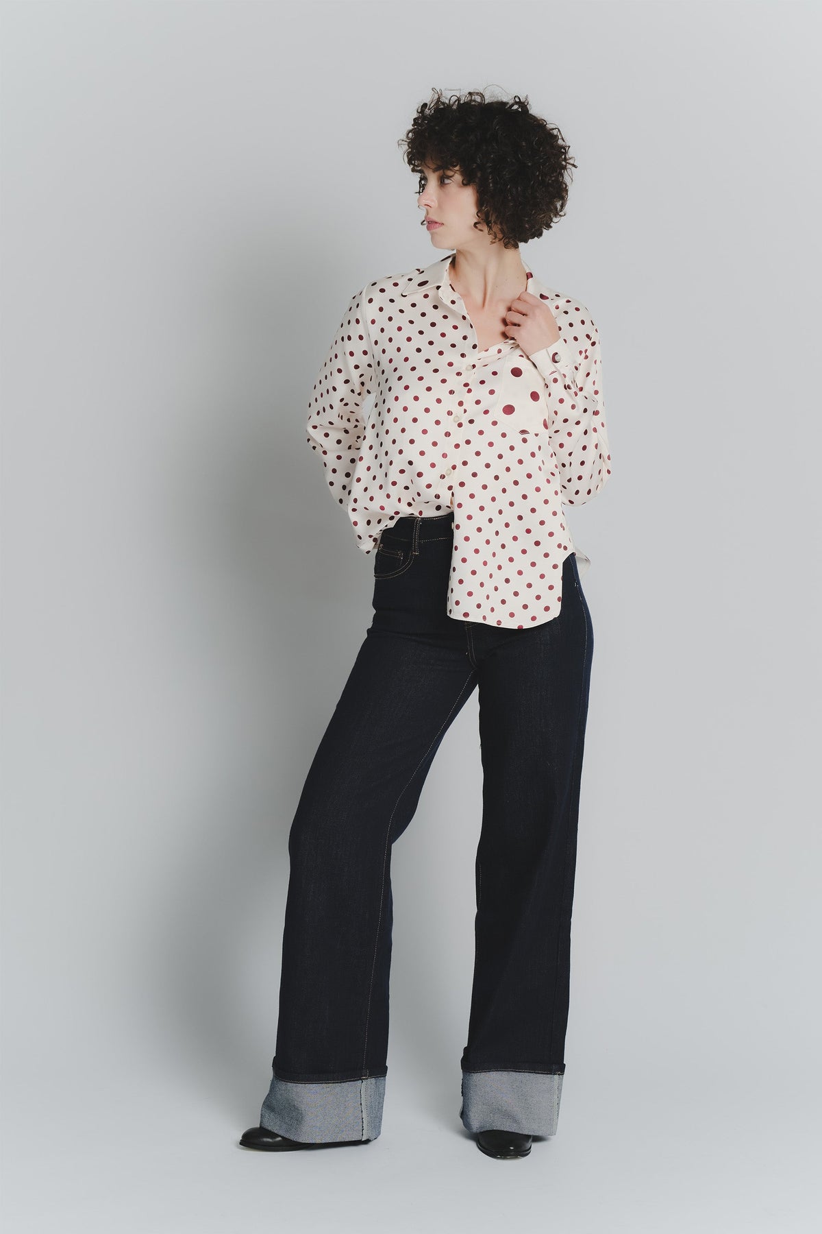 Women's Dark Blue Wide Leg Jeans
