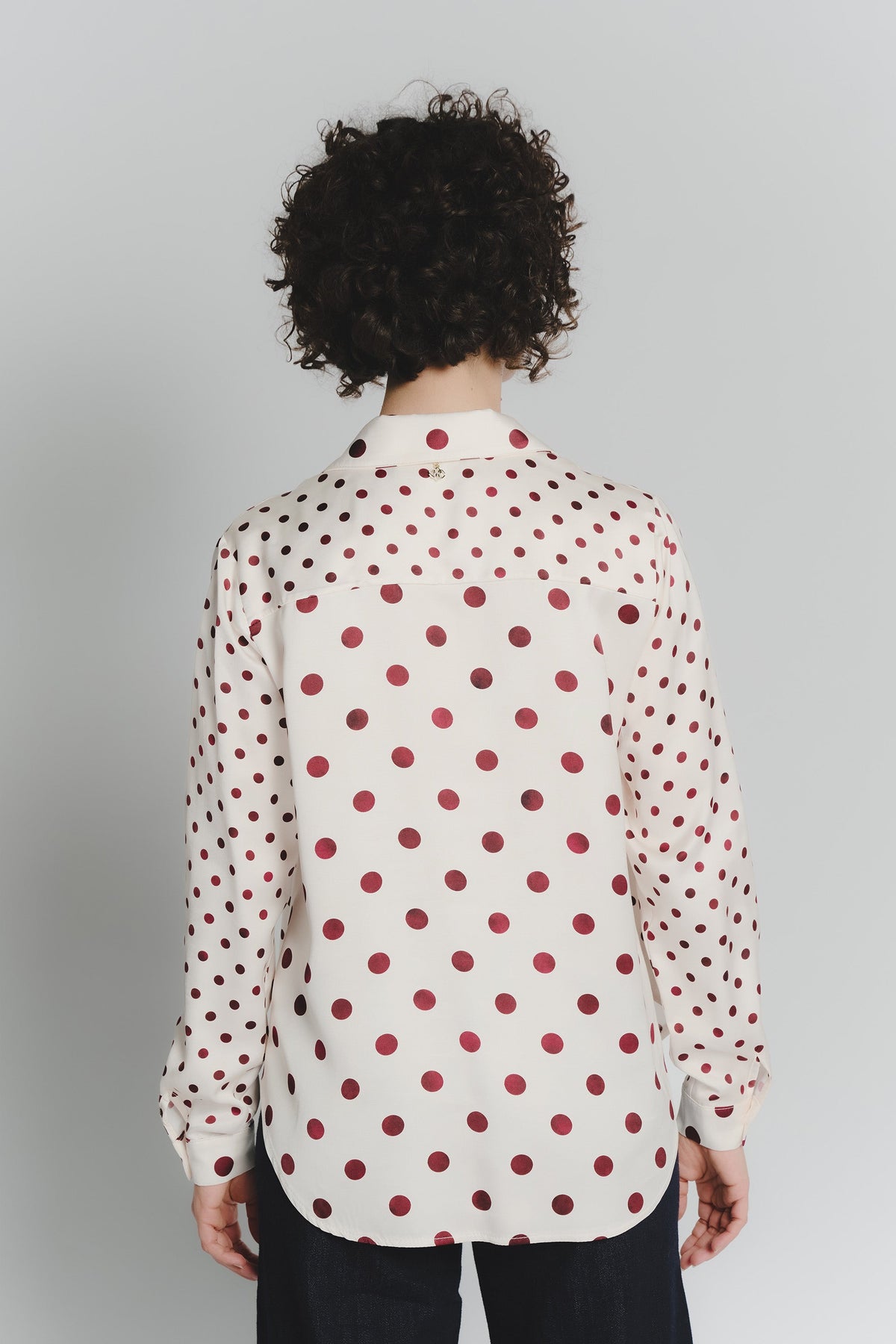 Camicia a Pois Avorio Rosso Fiorentino Donna