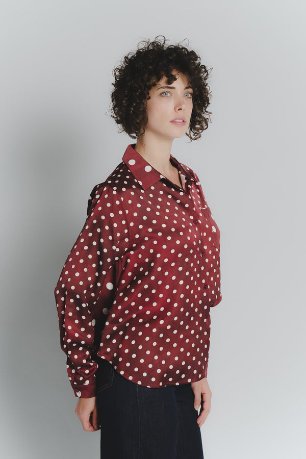 Rode Florentijnse Polkadot Blouse voor Vrouwen