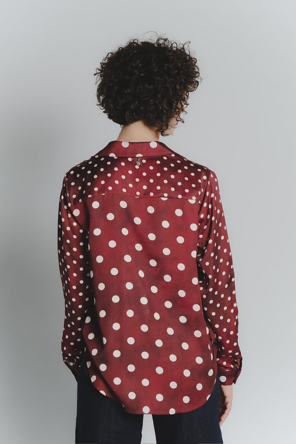 Red Florentine Polka Dot Blouse for Women