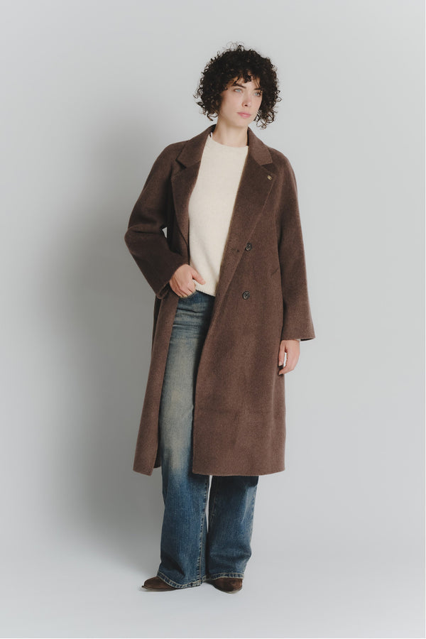 Cappotto Testa di Moro Doppio Petto Alpaca