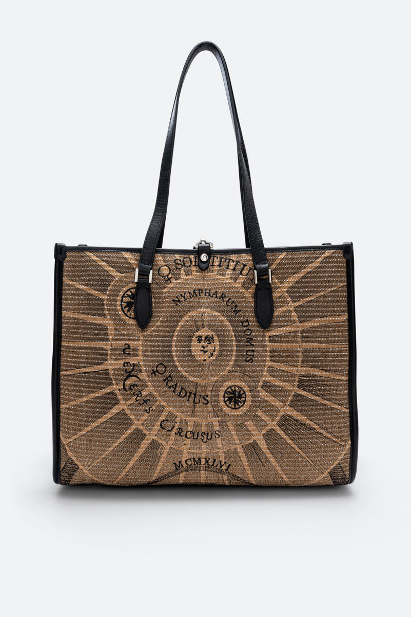 Sole Straw L. Shopping Paper/Leather Black/Natural