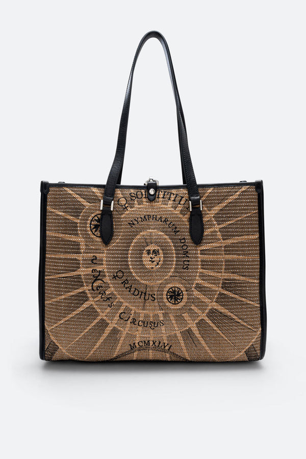 Sole Straw L. Shopping Paper/Leather Black/Natural