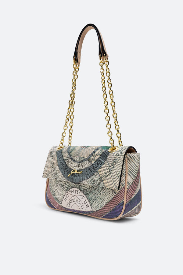 Planetarium Watercolor Flap Bag with Chain