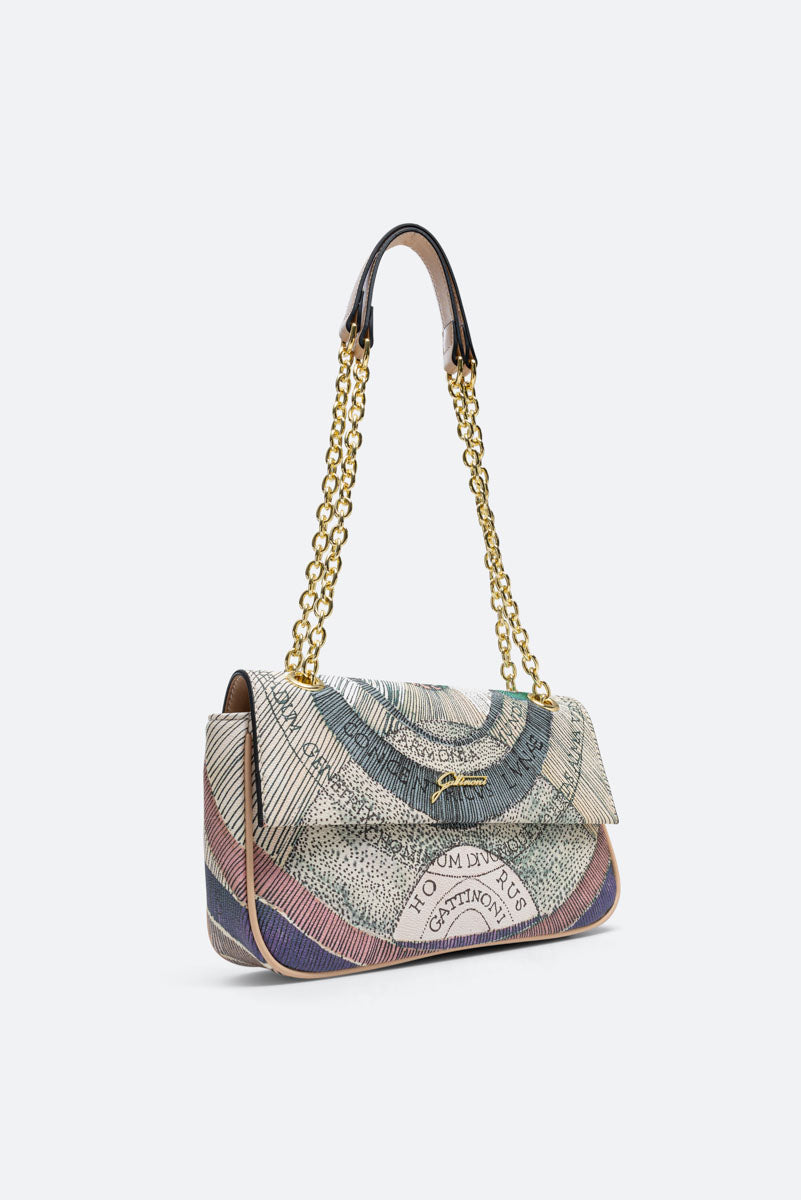 Planetarium Watercolor Flap Bag with Chain