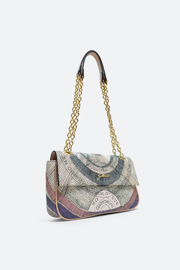 Planetarium Watercolor Flap Bag with Chain