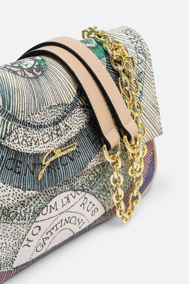 Planetarium Watercolor Flap Bag with Chain