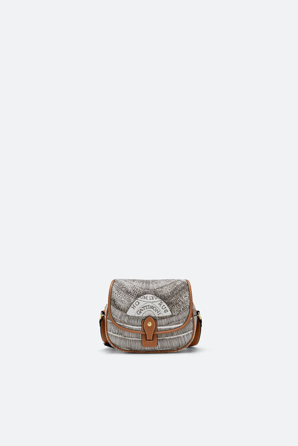 Crossbody with flap Planetarium Ink Sepia