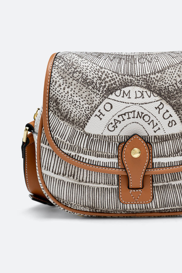 Crossbody with flap Planetarium Ink Sepia
