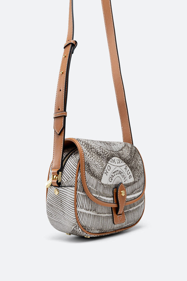 Crossbody with flap Planetarium Ink Sepia