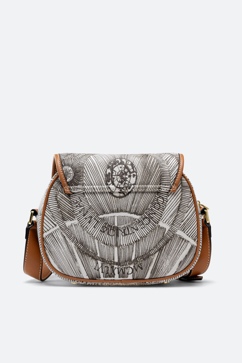 Crossbody with flap Planetarium Ink Sepia
