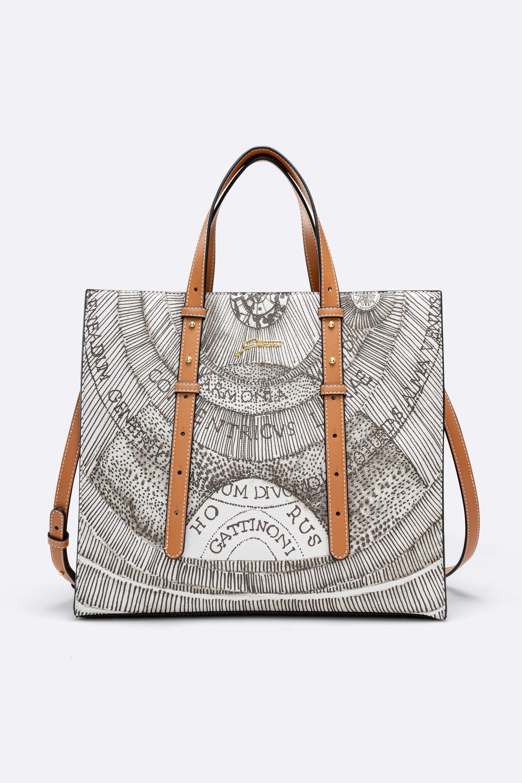 Large Planetarium Ink Sepia Handbag