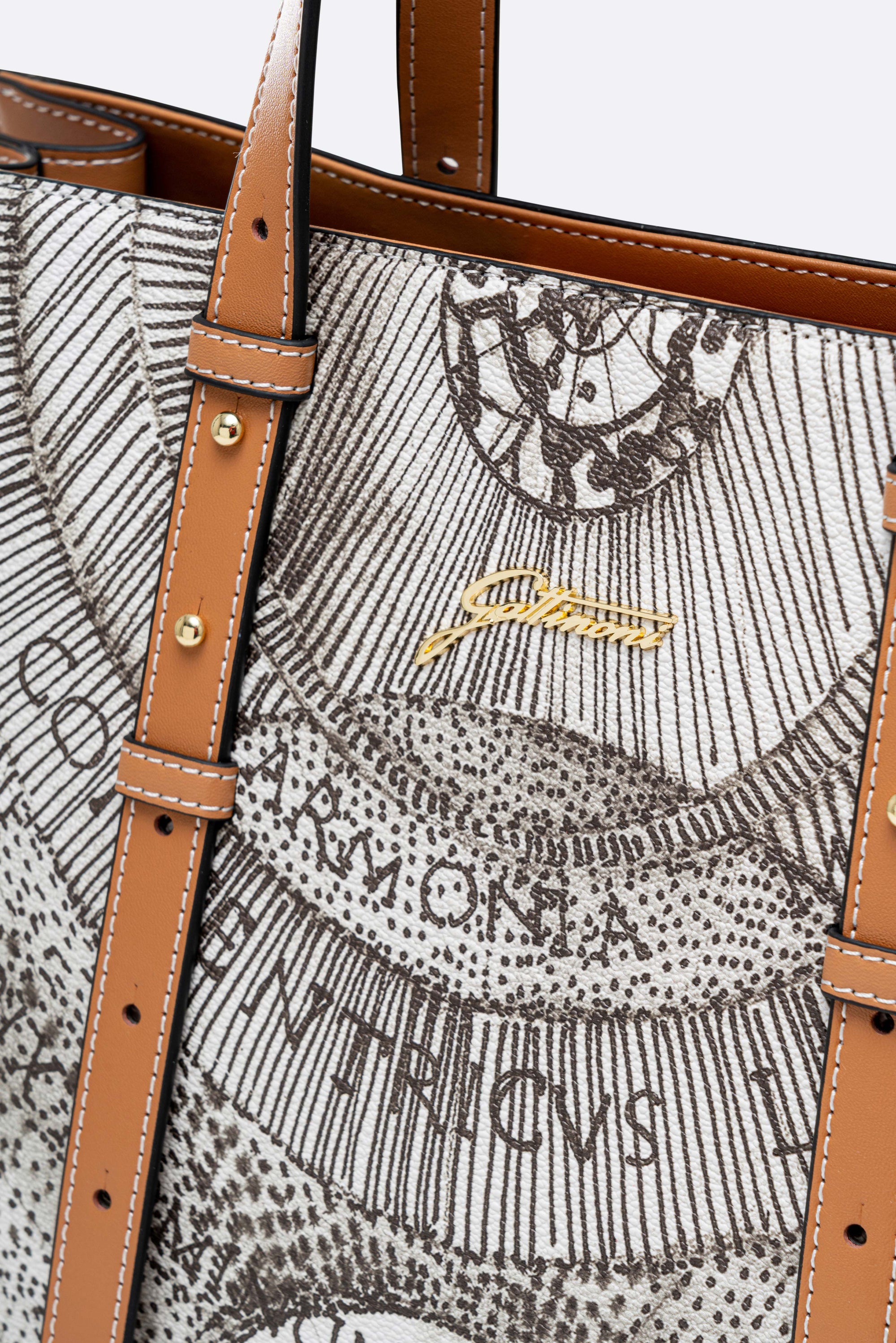Large Planetarium Ink Sepia Handbag