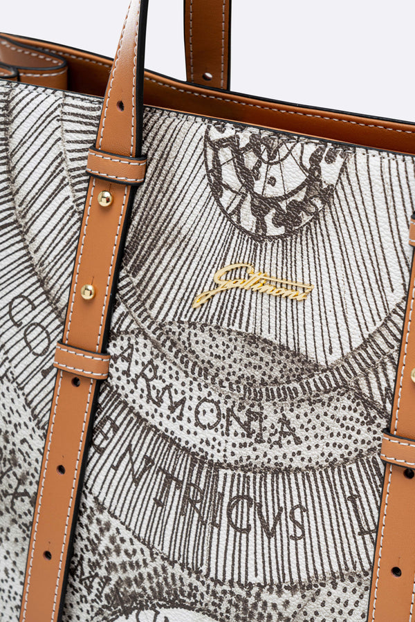 Large Planetarium Ink Sepia Handbag