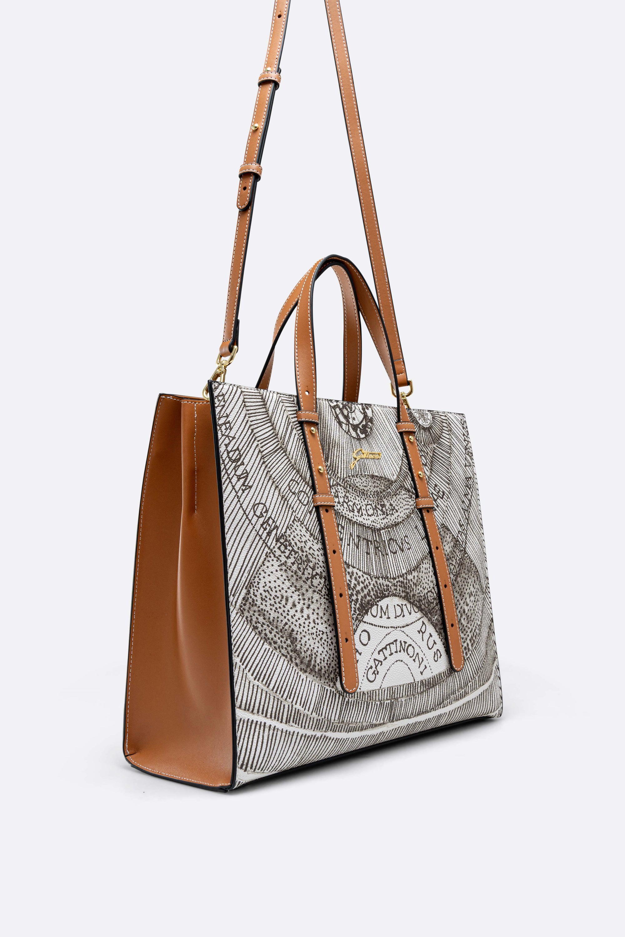 Large Planetarium Ink Sepia Handbag