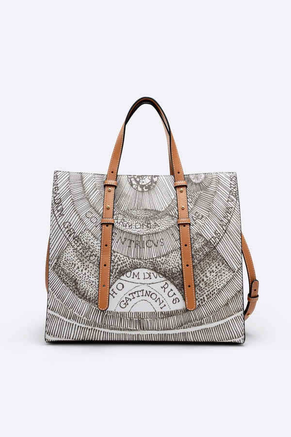 Large Planetarium Ink Sepia Handbag