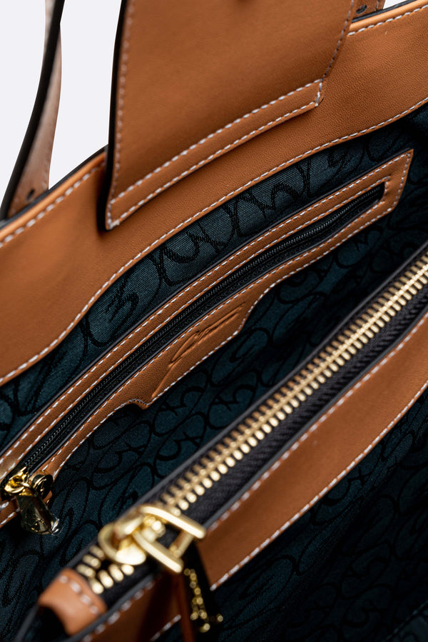 Large Planetarium Ink Sepia Handbag