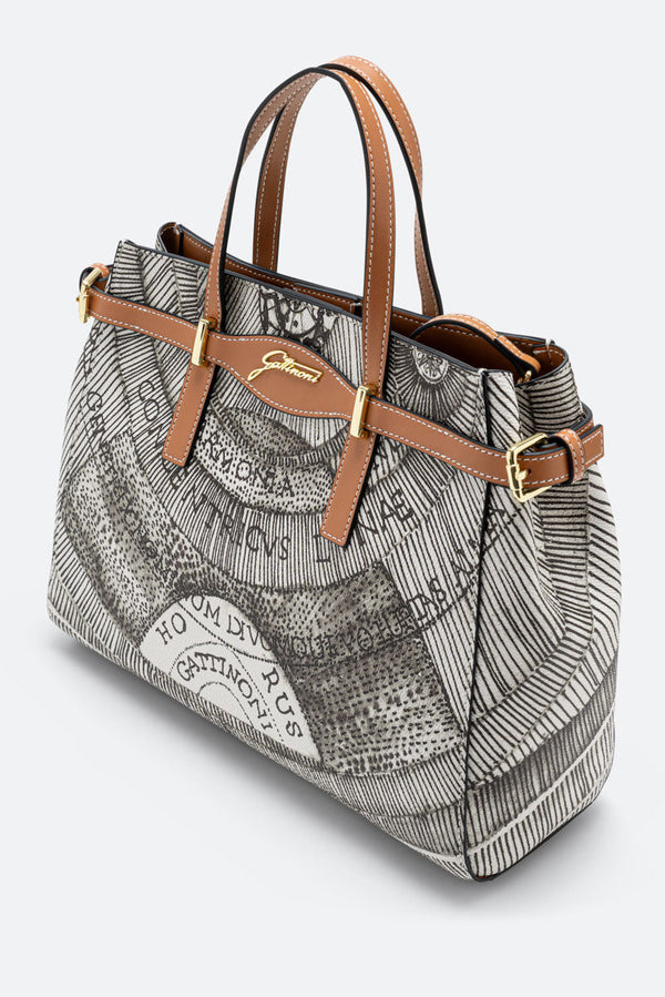 Planetarium Ink Sepia Small Handbag