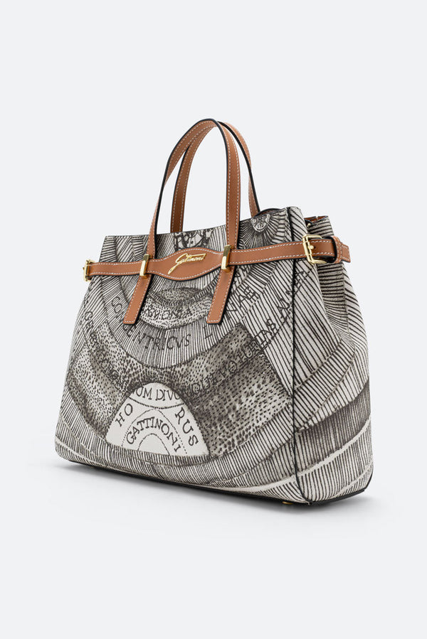 Planetarium Ink Sepia Small Handbag