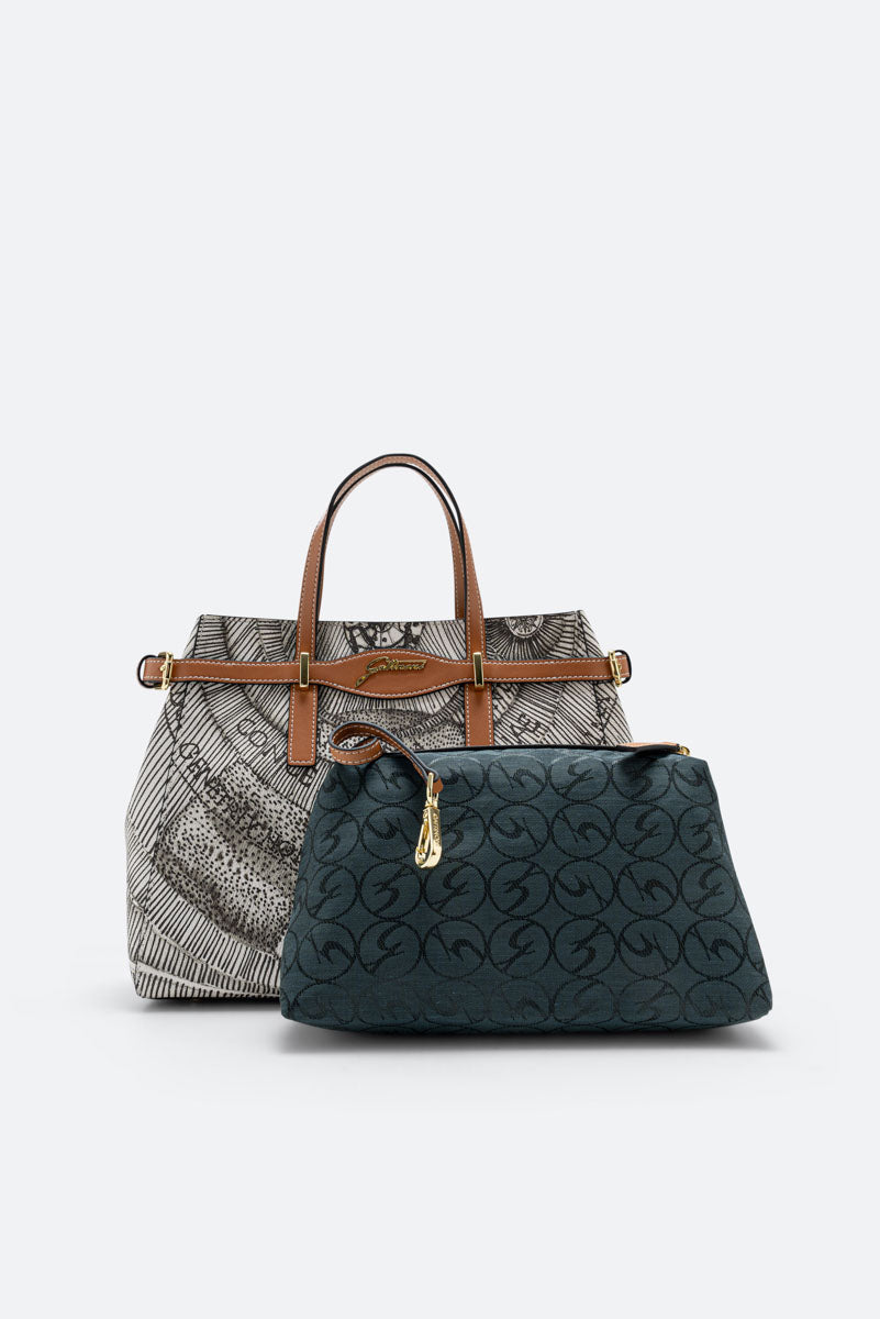 Planetarium Ink Sepia Small Handbag