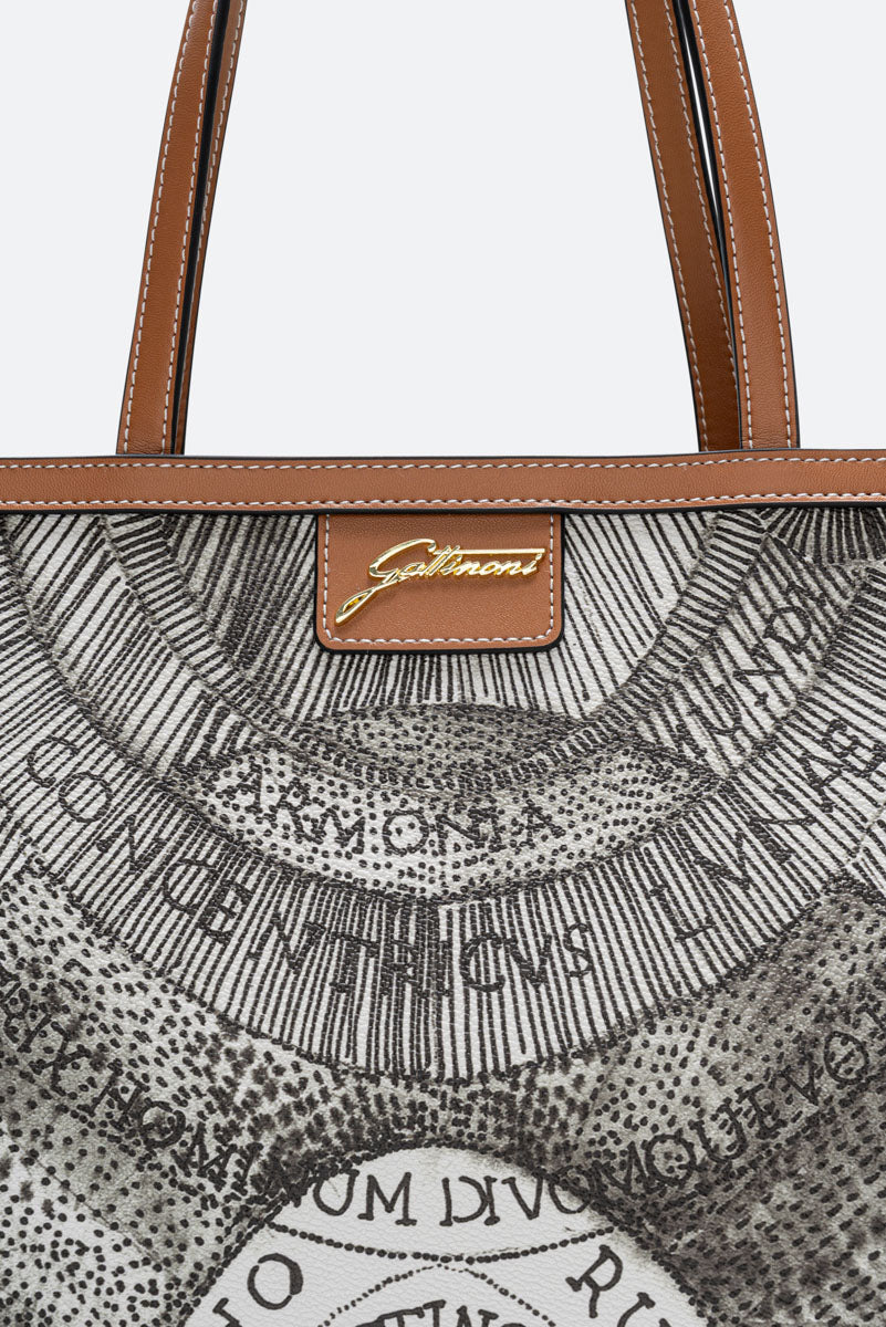 Sac à bandoulière carré Lady en encre sépia