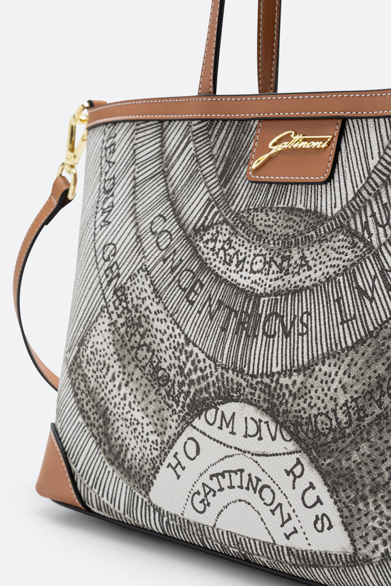 Sac à bandoulière carré Lady en encre sépia