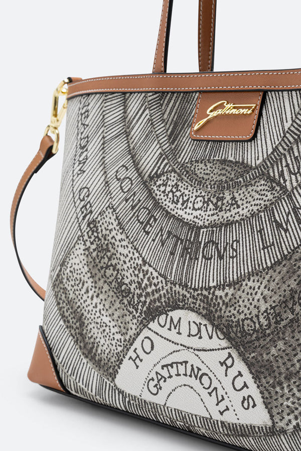 Sac à bandoulière carré Lady en encre sépia