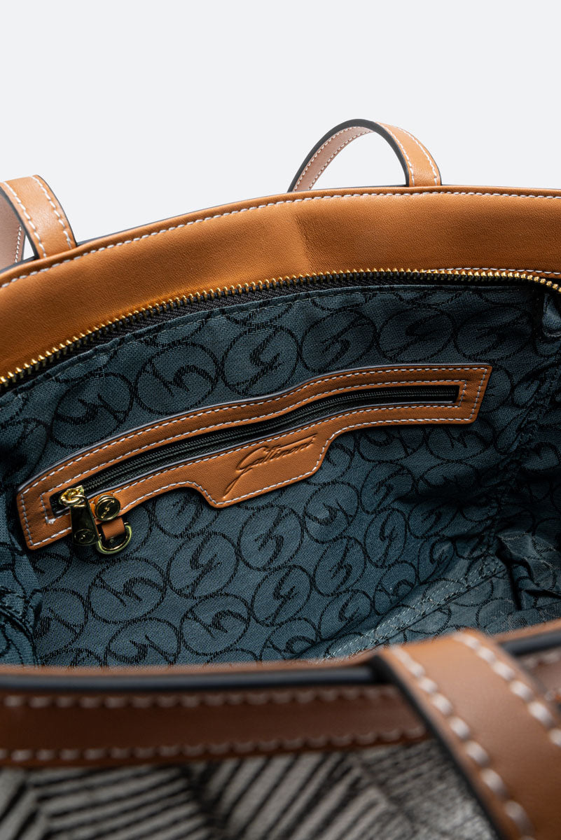 Sac à bandoulière carré Lady en encre sépia