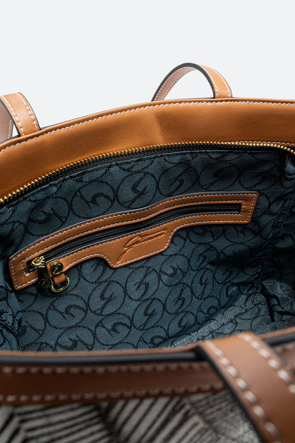 Sac à bandoulière carré Lady en encre sépia