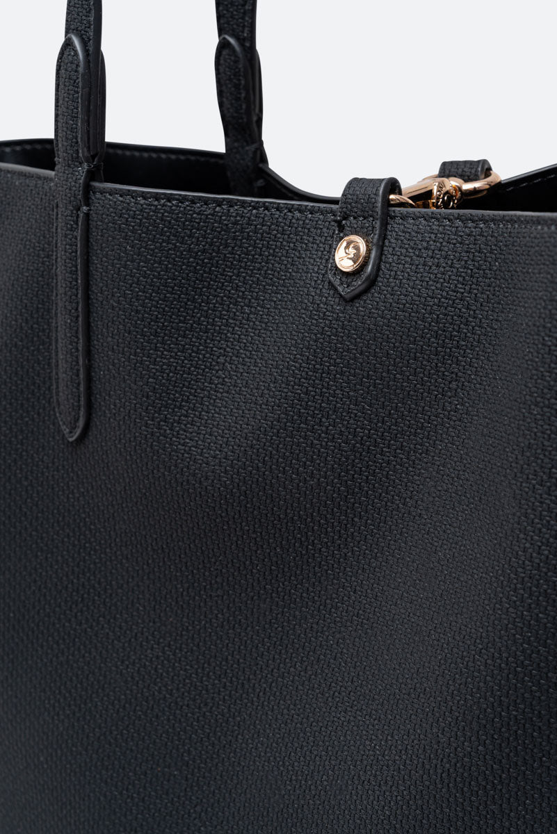 Bolso de hombro reversible Teodosia textura negra