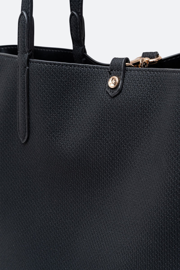 Teodosia Reversible Texture Shoulder Bag Black