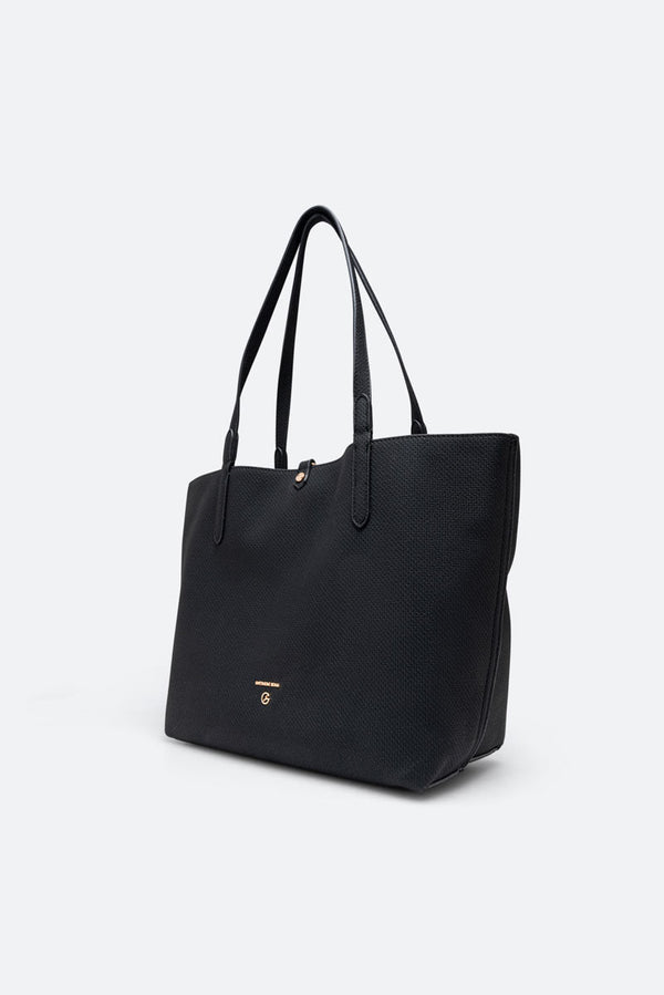 Bolso de hombro reversible Teodosia textura negra