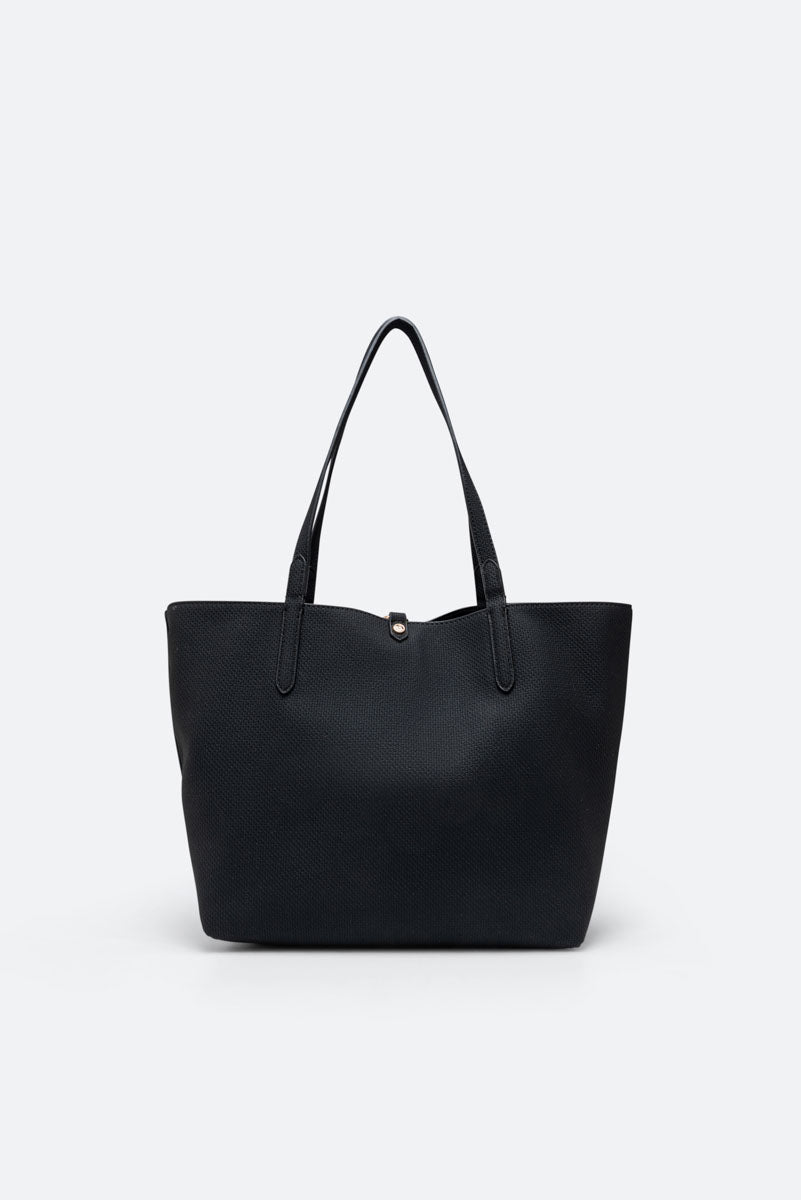 Bolso de hombro reversible Teodosia textura negra