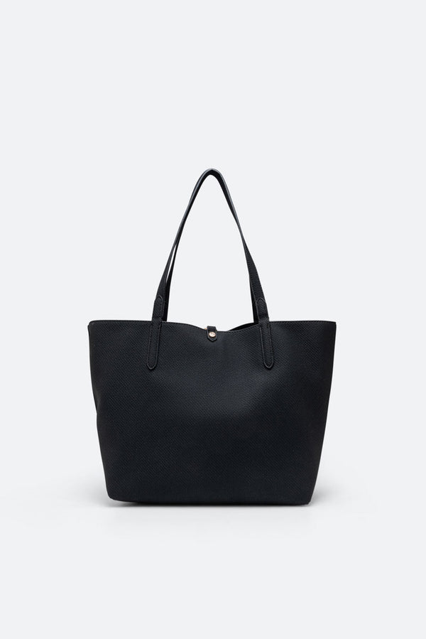 Teodosia Reversible Texture Shoulder Bag Black