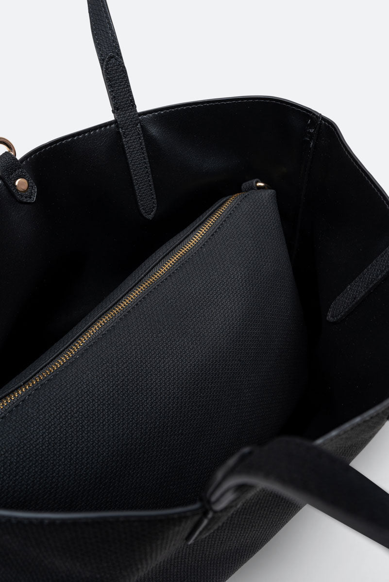 Bolso de hombro reversible Teodosia textura negra