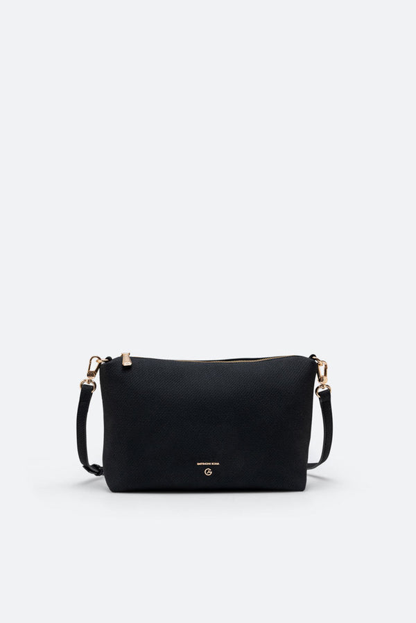 Bolso de hombro reversible Teodosia textura negra