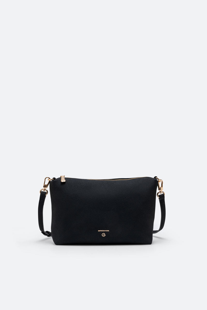 Teodosia Reversible Texture Shoulder Bag Black