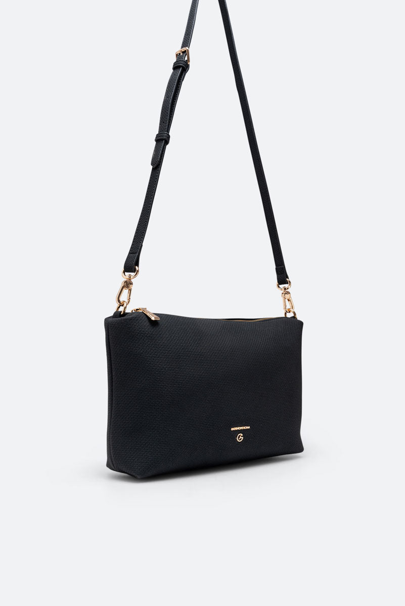 Bolso de hombro reversible Teodosia textura negra