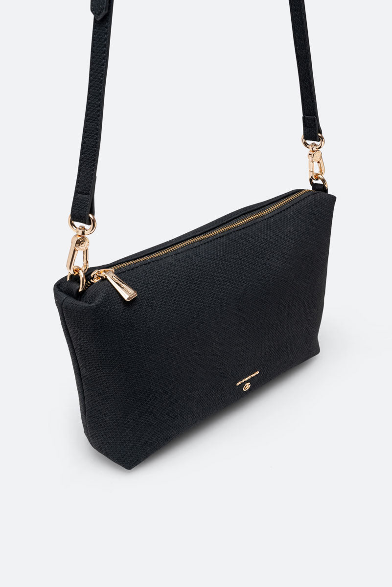 Bolso de hombro reversible Teodosia textura negra