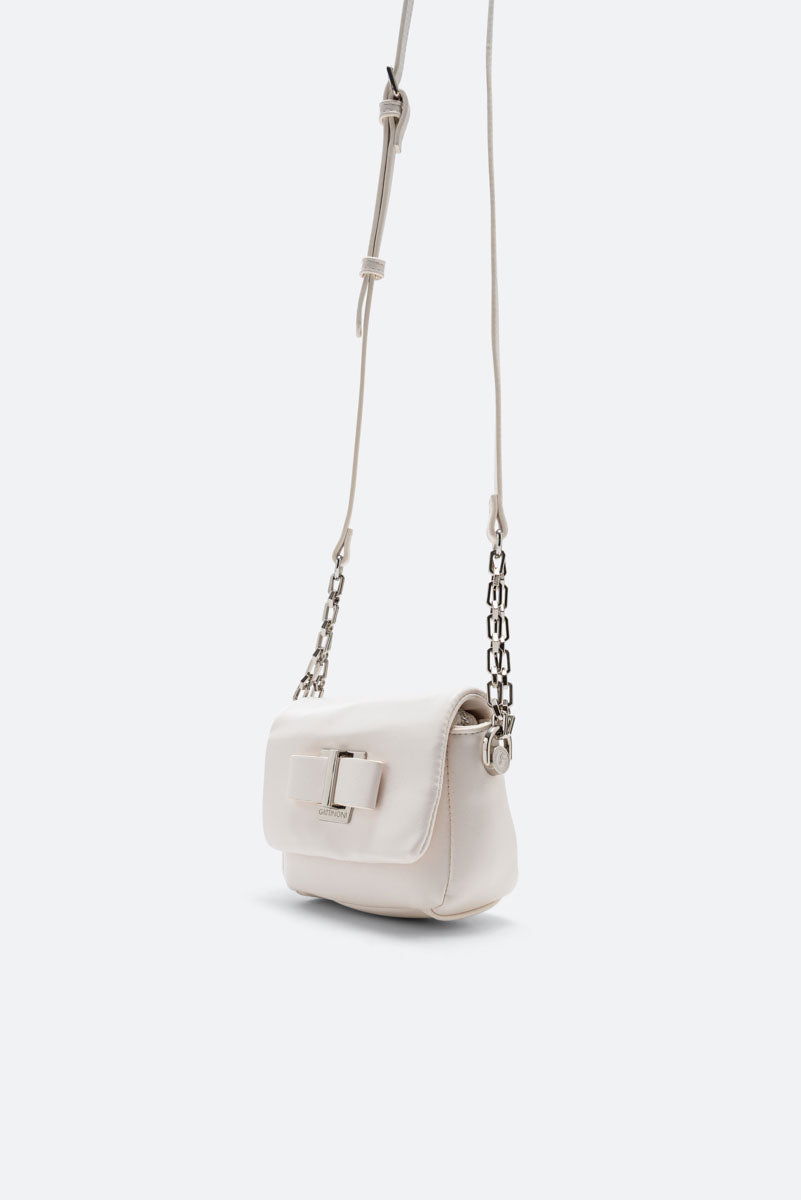 White Bow Flap Bag