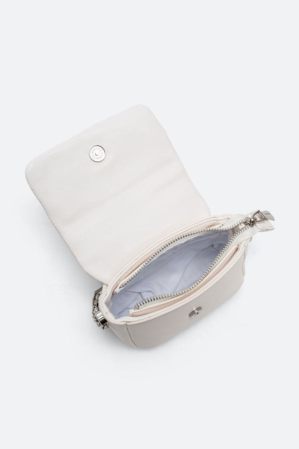 White Bow Flap Bag