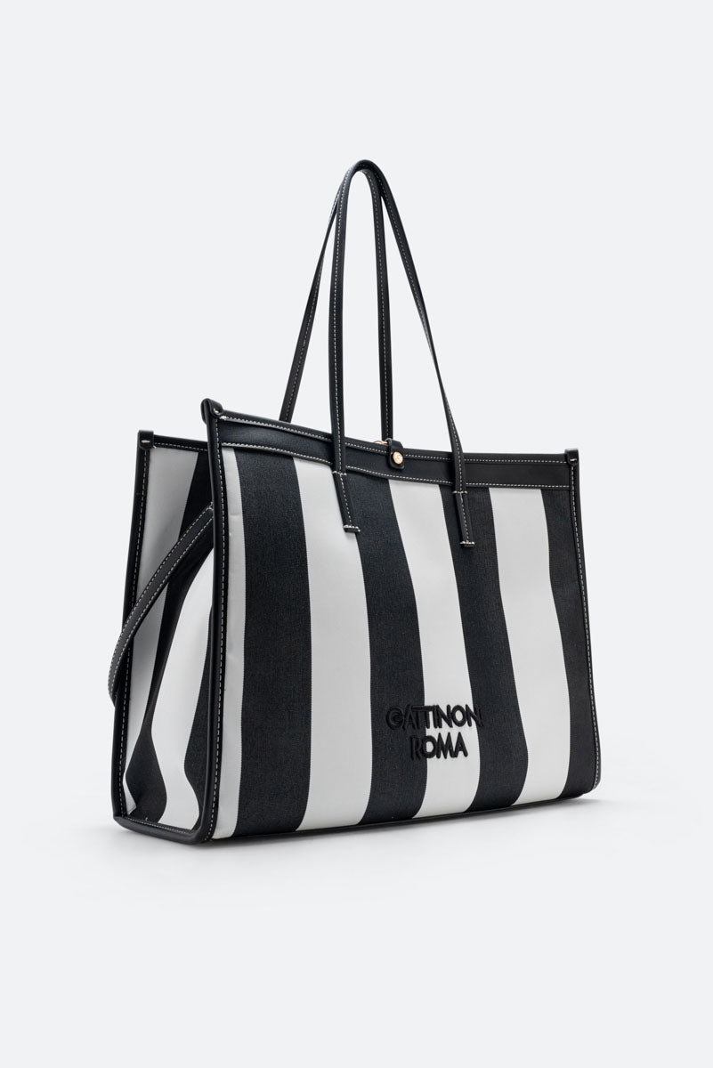 Shopping Bag Fernanda Straw Large Black