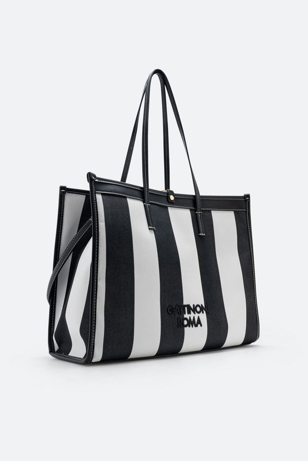 Shopping Bag Fernanda Straw Large Black