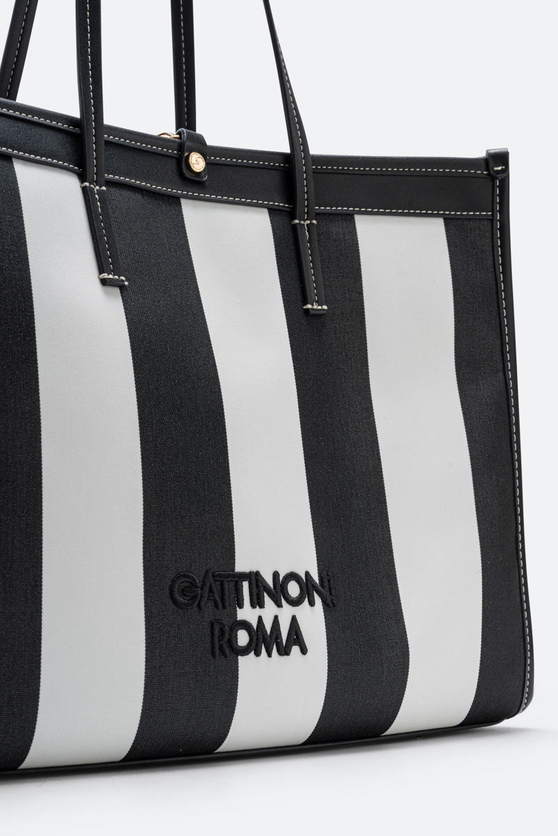 Shopping Bag Fernanda Straw Large Black